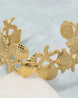 Gold Sea Life Cuff Bracelet