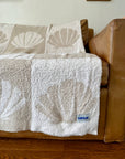 ShellCheck Plush Throw - Sand + Tan