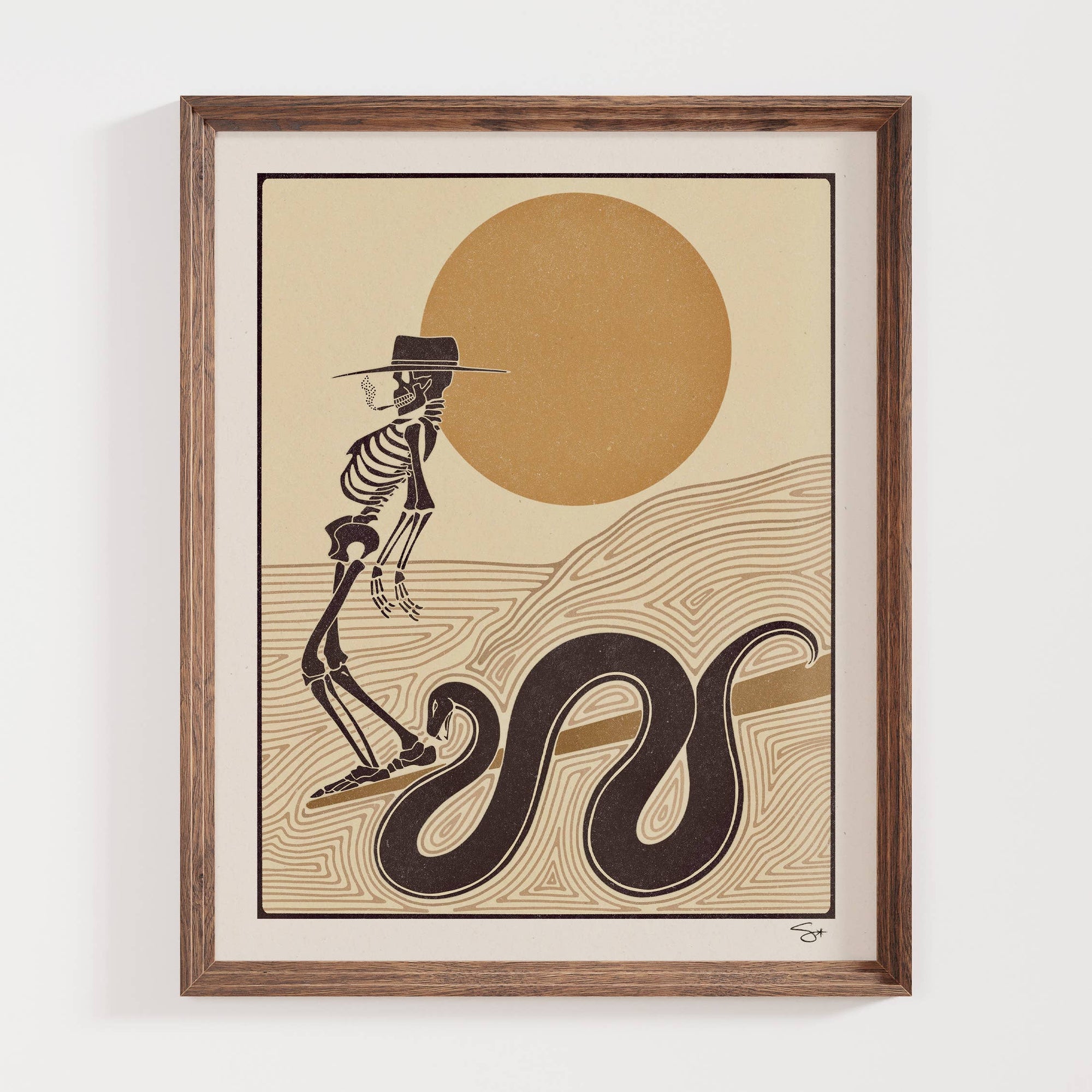 Ankle Biters Surf Skeleton Art Print