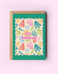 Let's Shellebrate! Seashell Beach Coastal Greeting Card