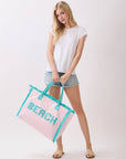 BEACH Shoulder Tote Bag: Pink