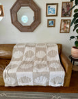 ShellCheck Plush Throw - Sand + Tan
