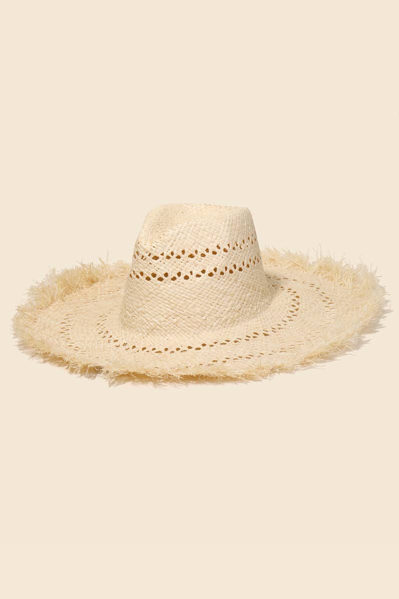 Basket Weave Flat Brim Straw Hat