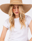 Braided Pearl Band Floppy Sun Hat