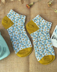 Mustard Haden Floral Ankle Socks