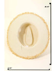 Straw Braided Fringe Fedora Hat