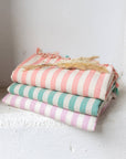 Teal Striped Turkish Beach Towel