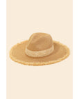 Straw Braided Fringe Fedora Hat