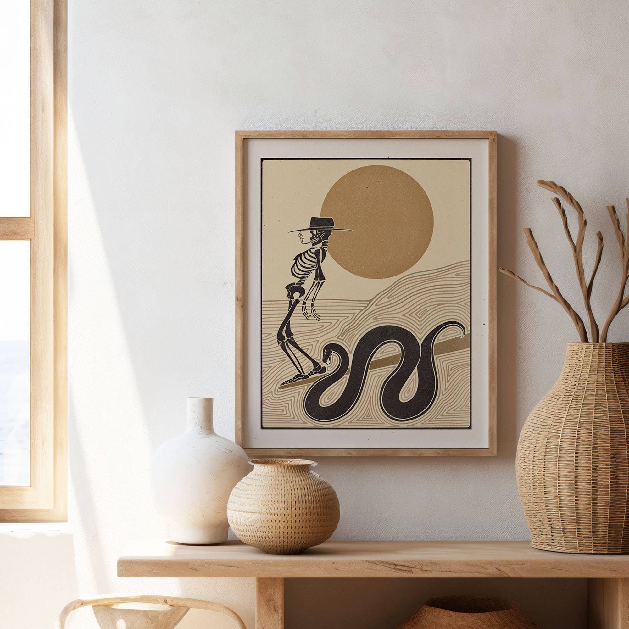 Ankle Biters Surf Skeleton Art Print