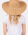 Braided Pearl Band Floppy Sun Hat