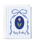 Bow and Tulip Birthday Card