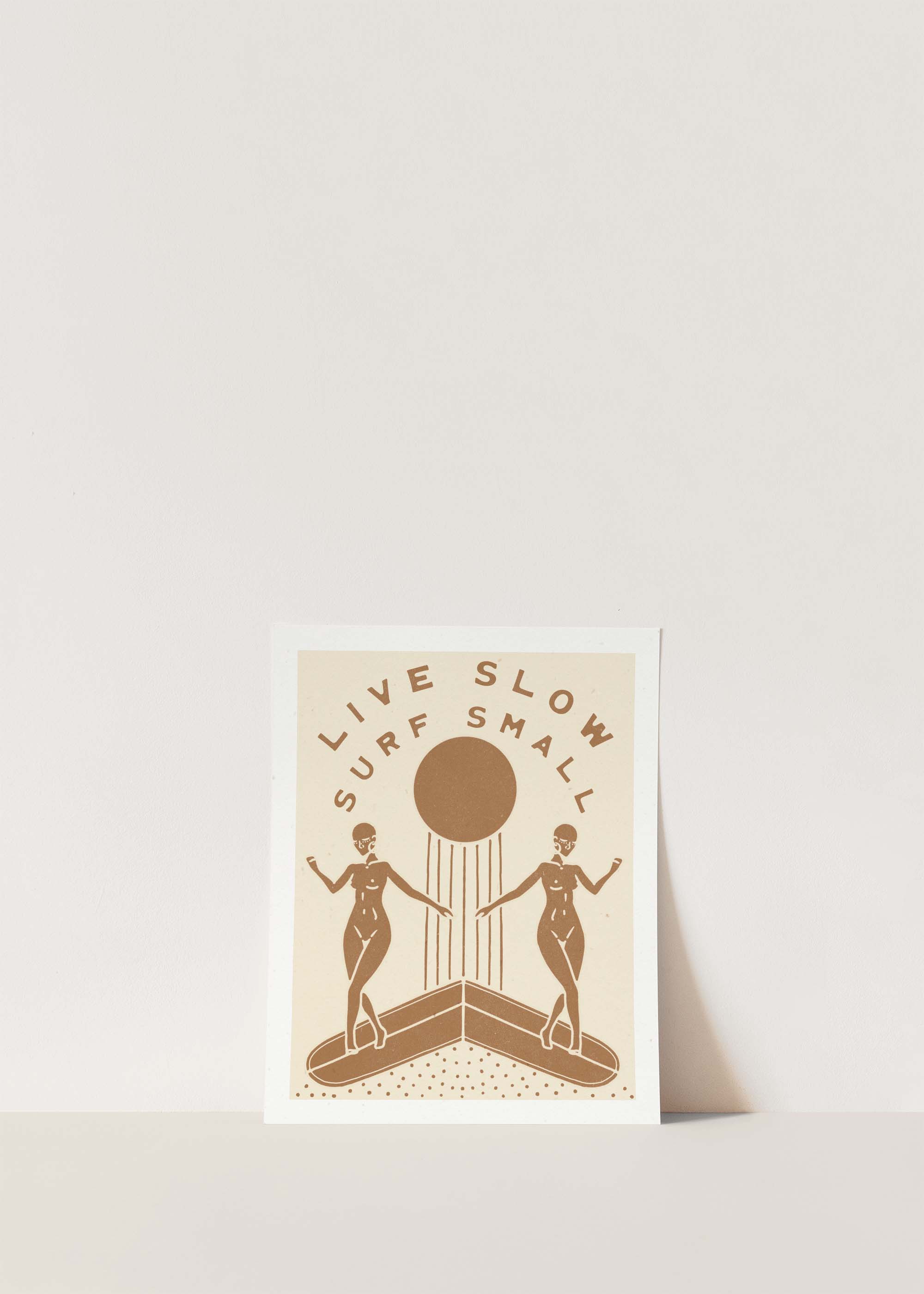 Live Slow Surf Small Art Print