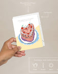 Heart Shaped Cake - Birthday Card