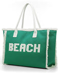 BEACH Shoulder Tote Bag: Green
