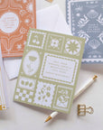 Birthday Card | Sage Green Stamped Floral Design