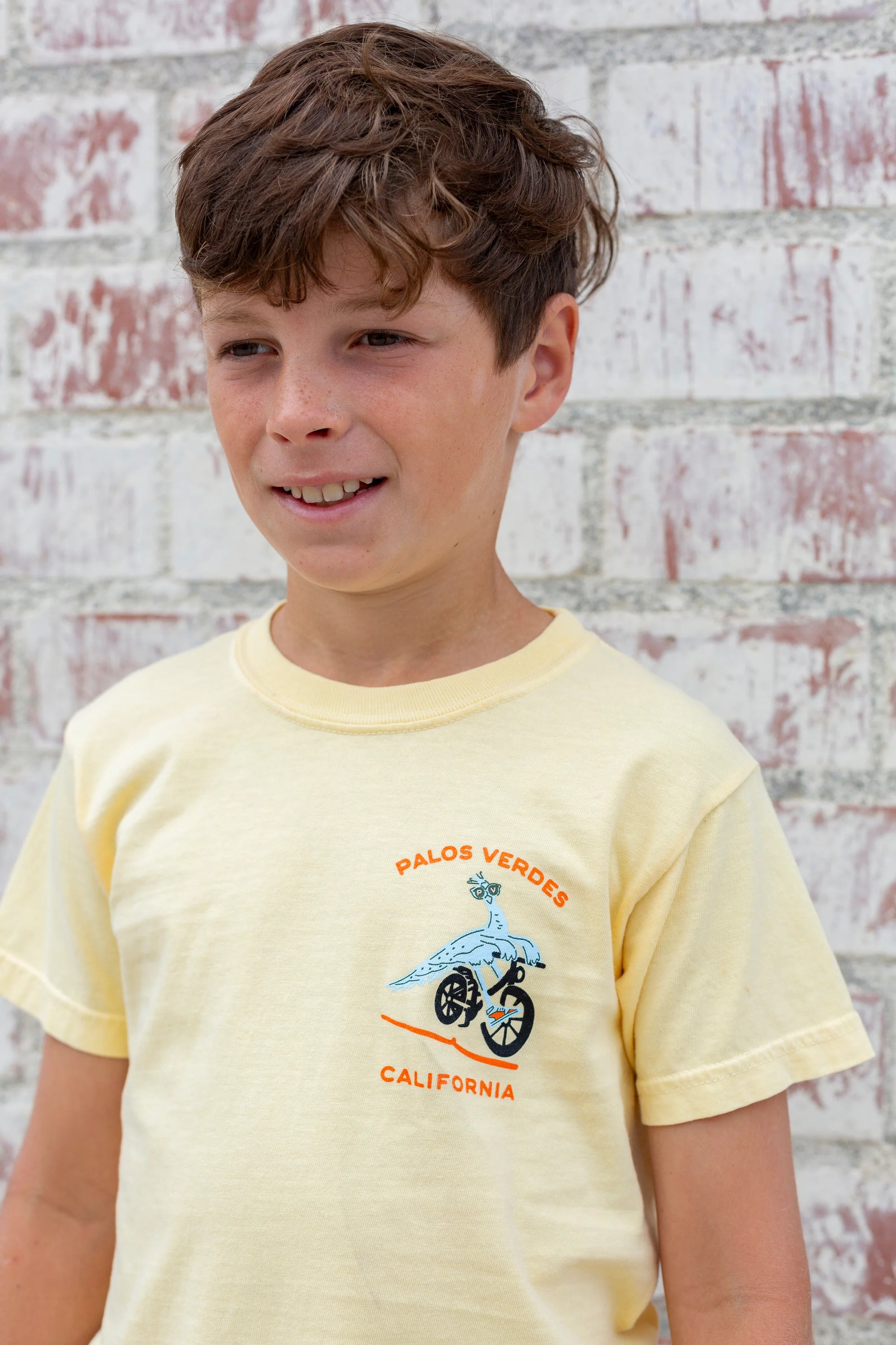 Butter Yellow Kids Peacock Tee