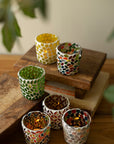 Mosaic Glass Votive Holder