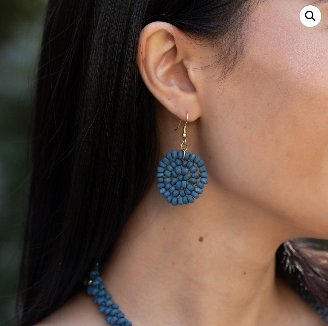 Chromatic Hues Wood Bead Rope Earrings