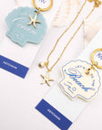 Beach Seashell Charm Keychain