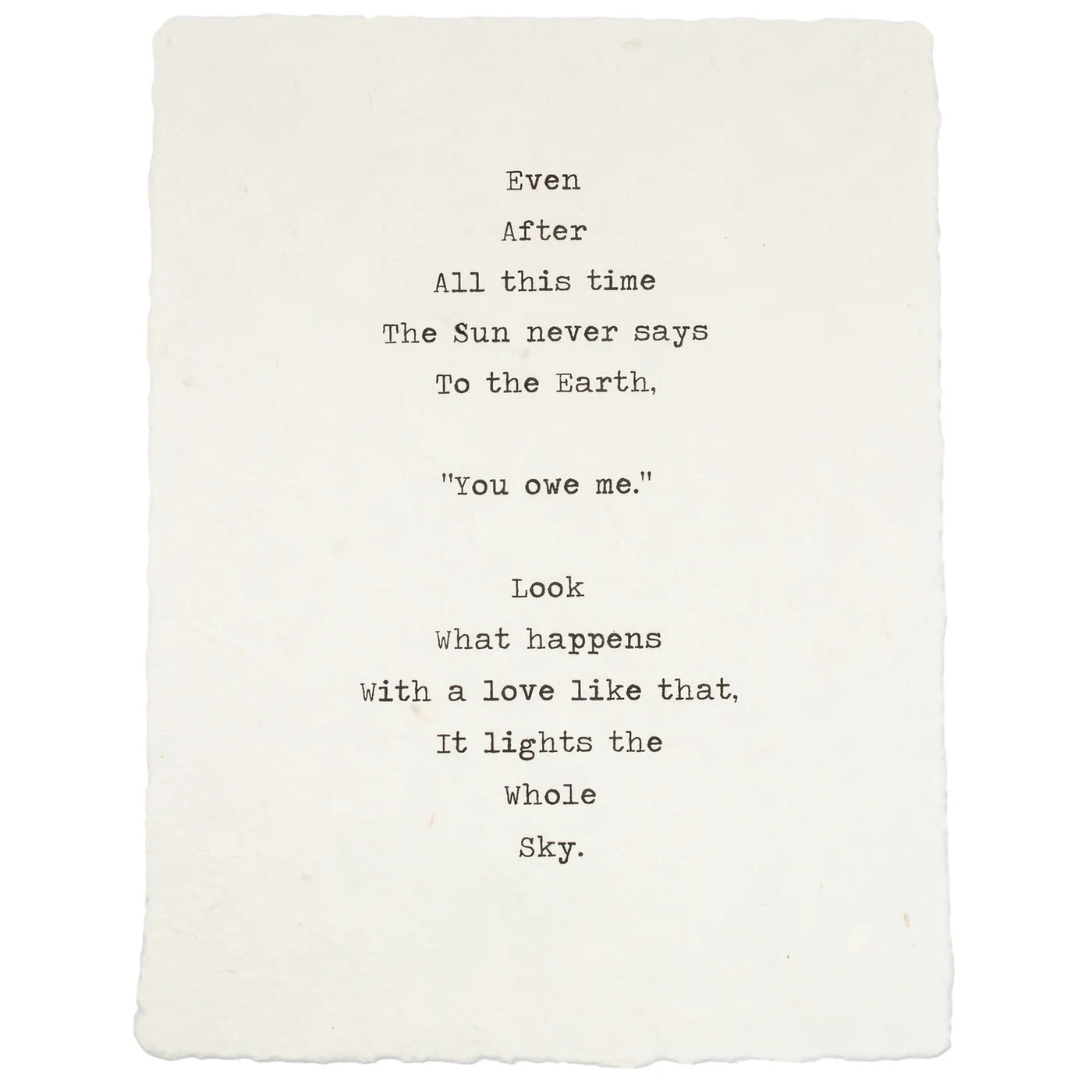 Even After All This Time Handmade Paper Print