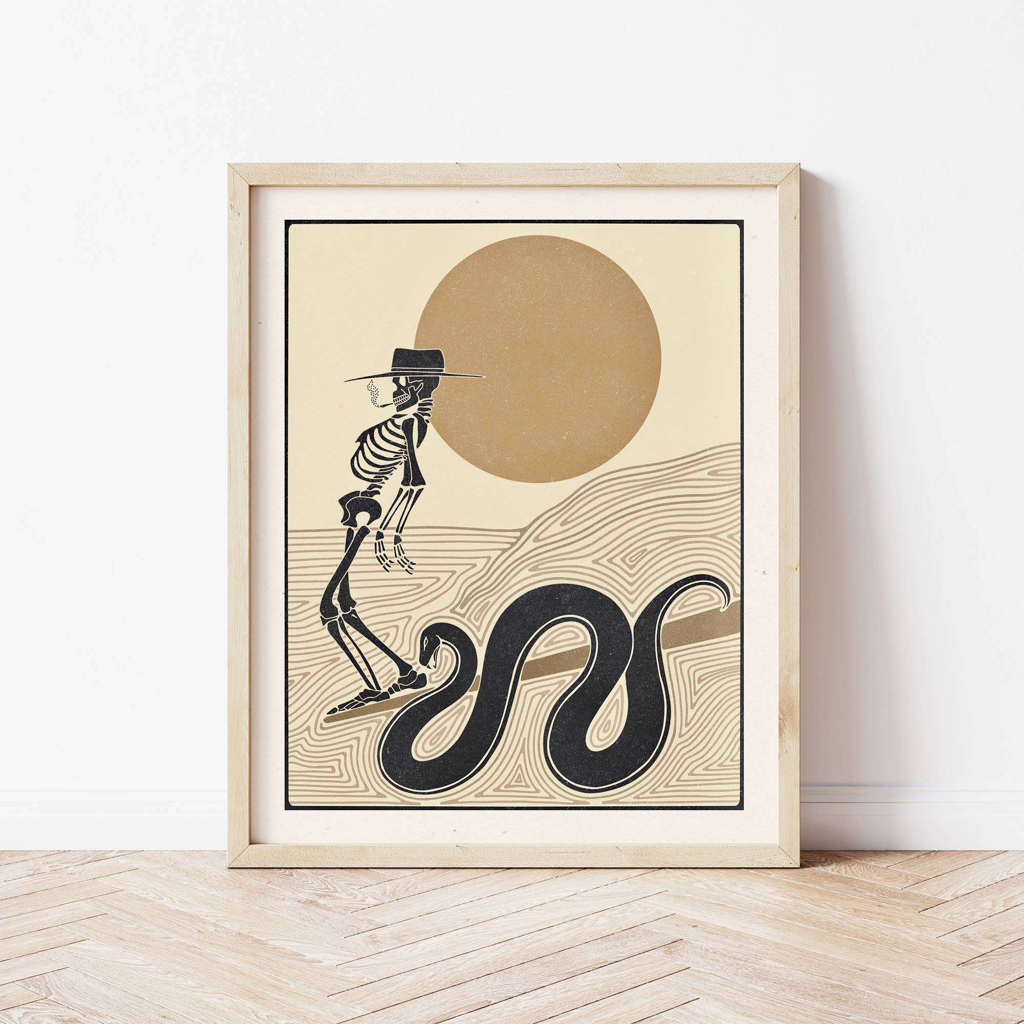 Ankle Biters Surf Skeleton Art Print