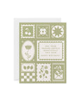 Birthday Card | Sage Green Stamped Floral Design