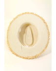 Straw Braided Fringe Fedora Hat