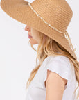 Braided Pearl Band Floppy Sun Hat