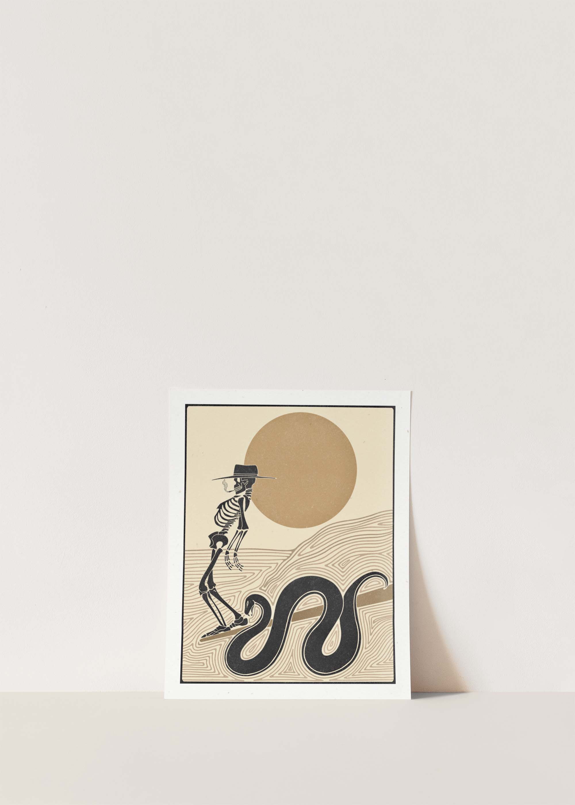 Ankle Biters Surf Skeleton Art Print