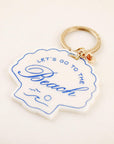 Beach Seashell Charm Keychain