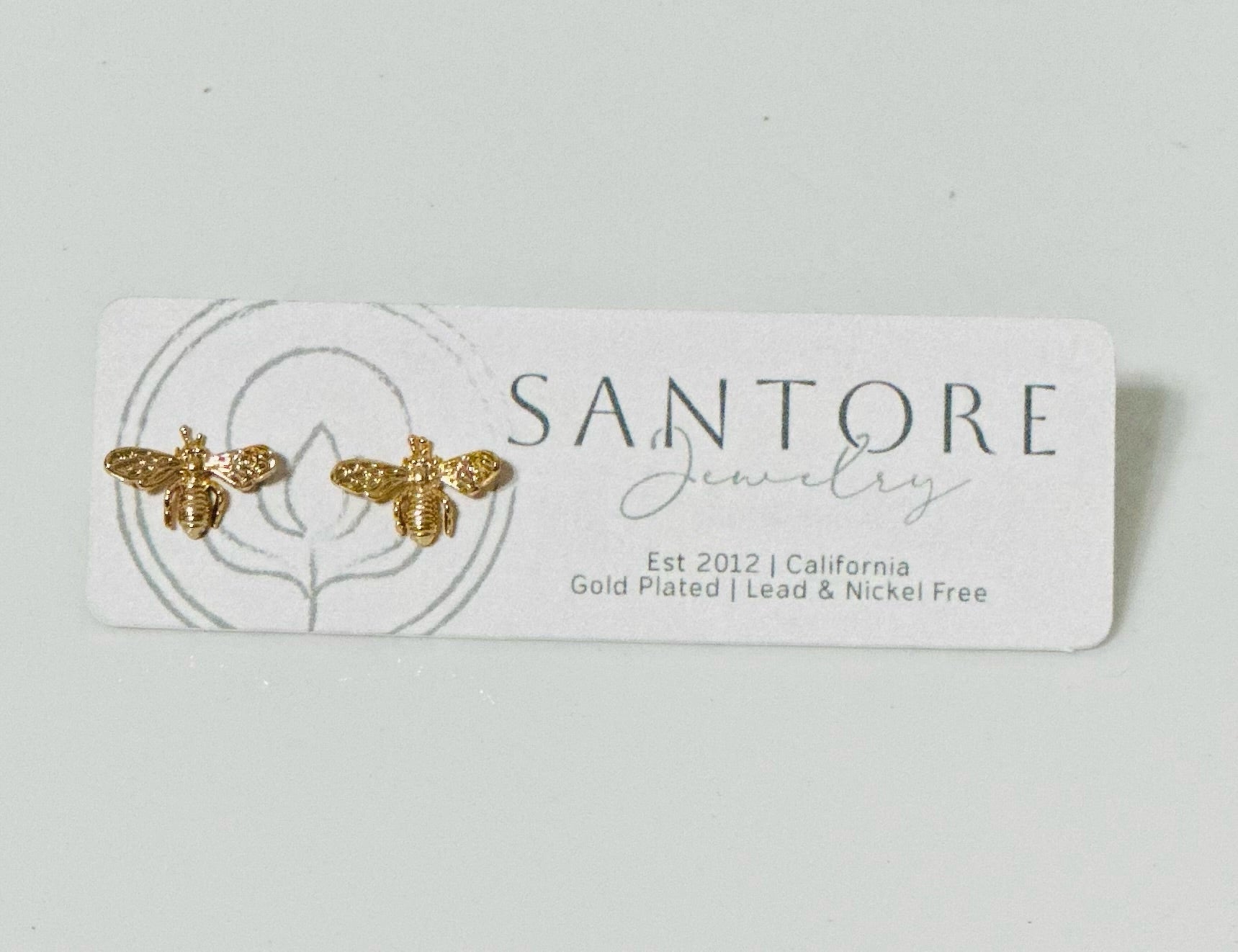Gold Bee Stud Earrings
