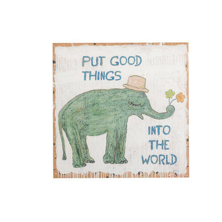 8"x 8" Good Things Elephant Art Poster