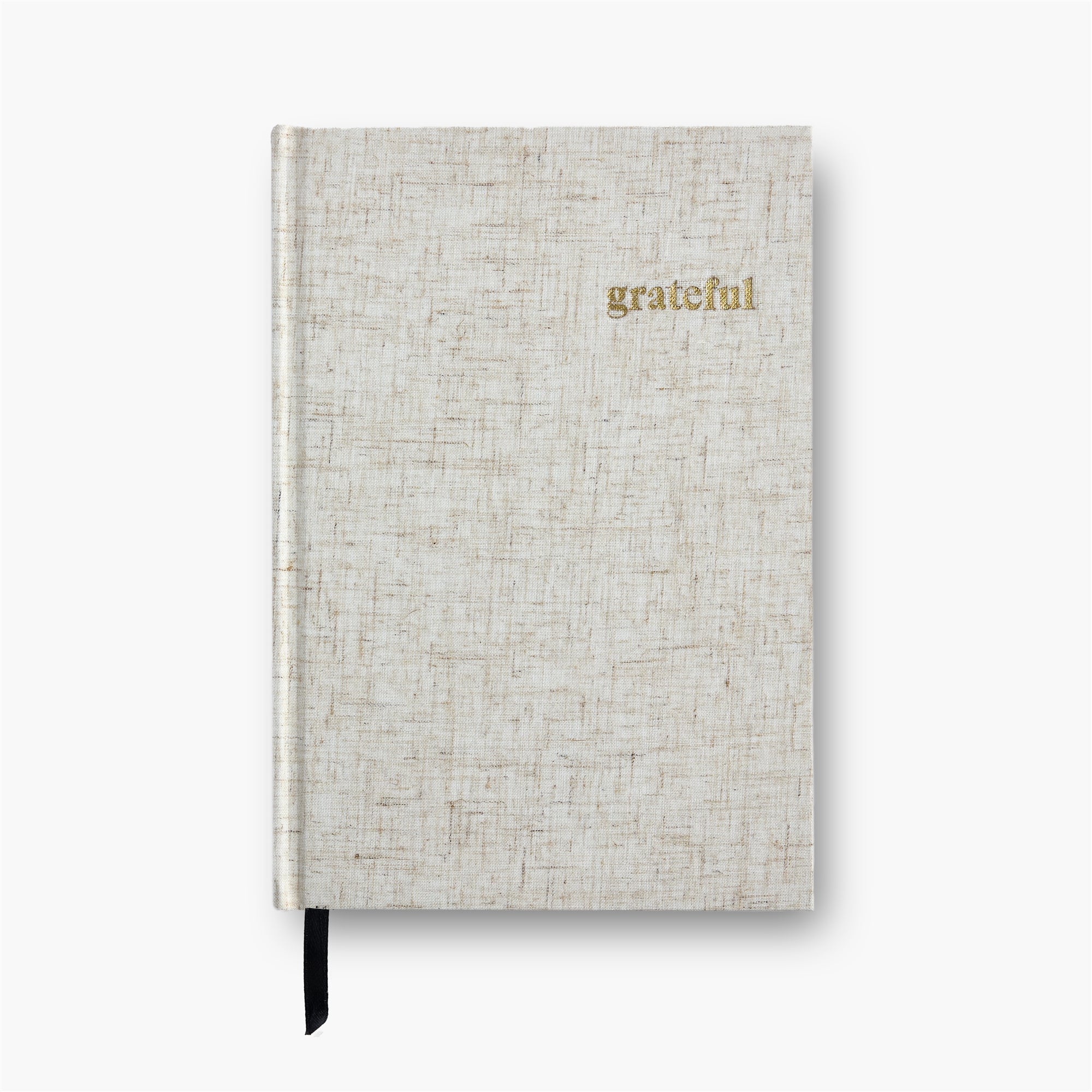 Grateful Heather Gray Linen Notebook