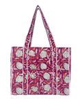 Plum Blossoms Quilted Tote Bag
