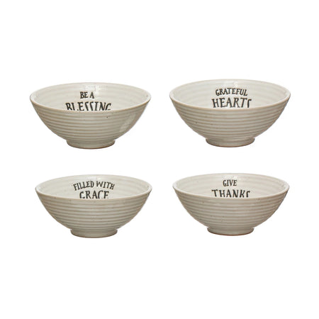 Stoneware Bowl with Saying