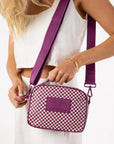 Tiny Check Le Tour in Sandstone/Plum
