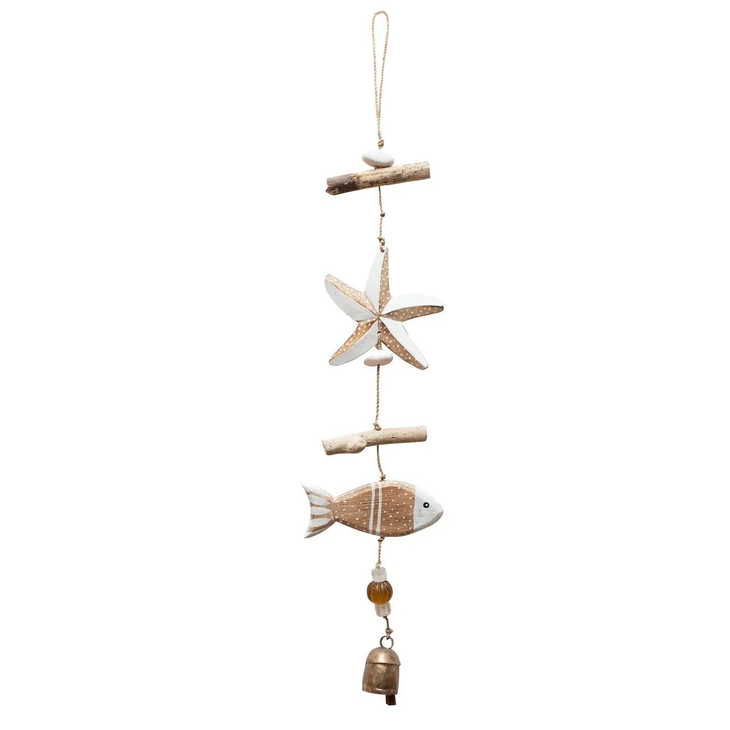 Wood Star Fish Beads Wind Chime