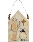 Wood Ornament with Holy Image and Hanger