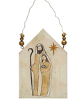 Wood Ornament with Holy Image and Hanger