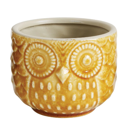 Stoneware Owl Pot