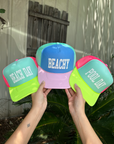 Beachy Multi Trucker Hat: Carolina Blue