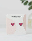 Hot Pink Heart Stud Earrings