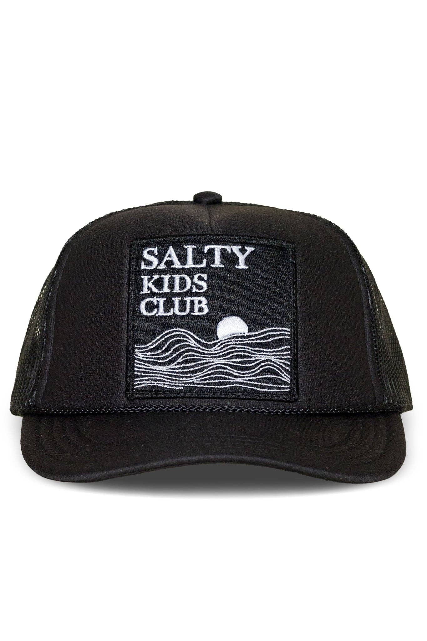 Youth Salty Kids Club Trucker Hat: Black