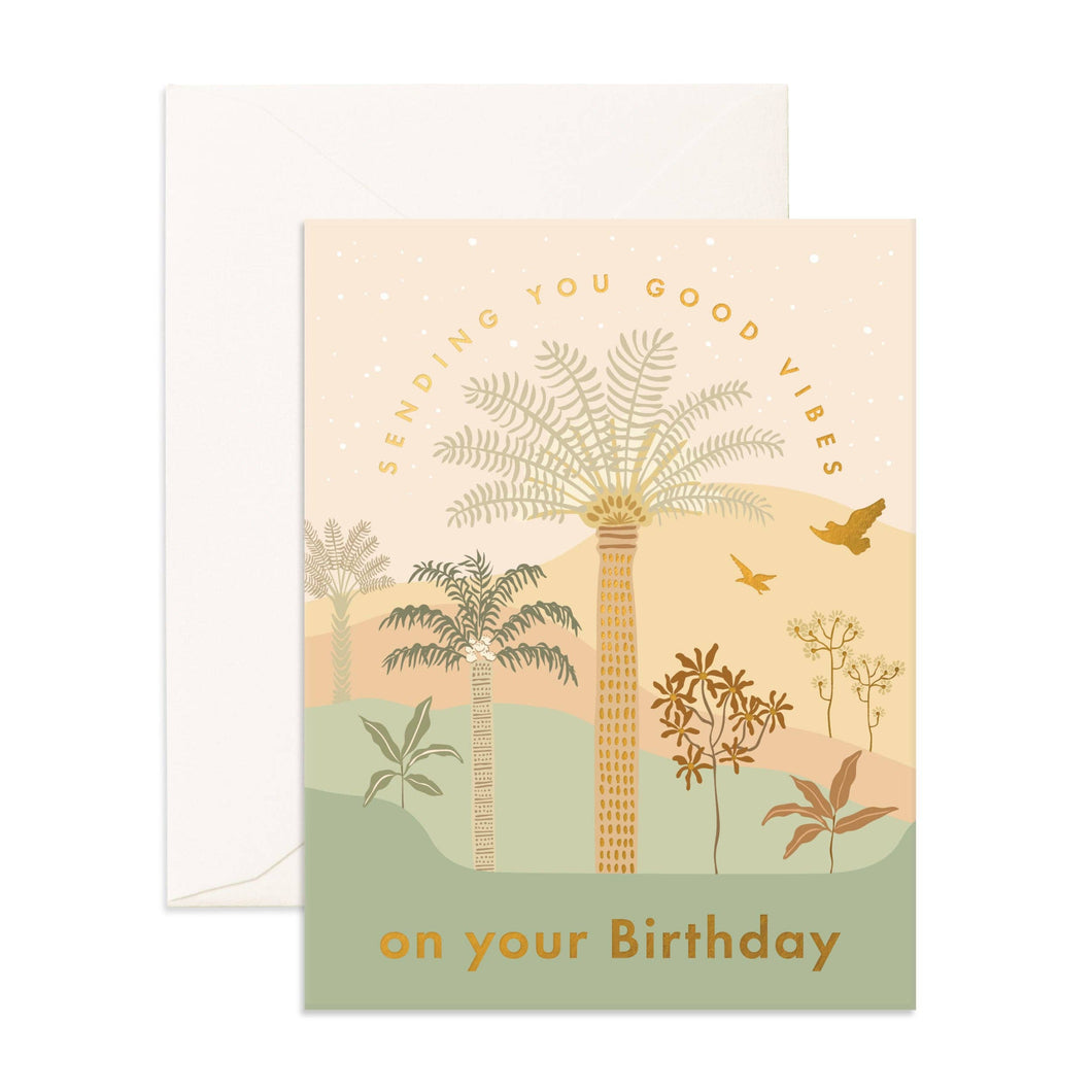 Birthday Jungle Palms Greeting Card