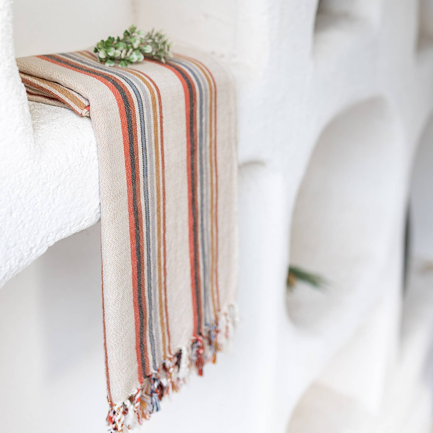Earthy Striped Turkish Beach Towel