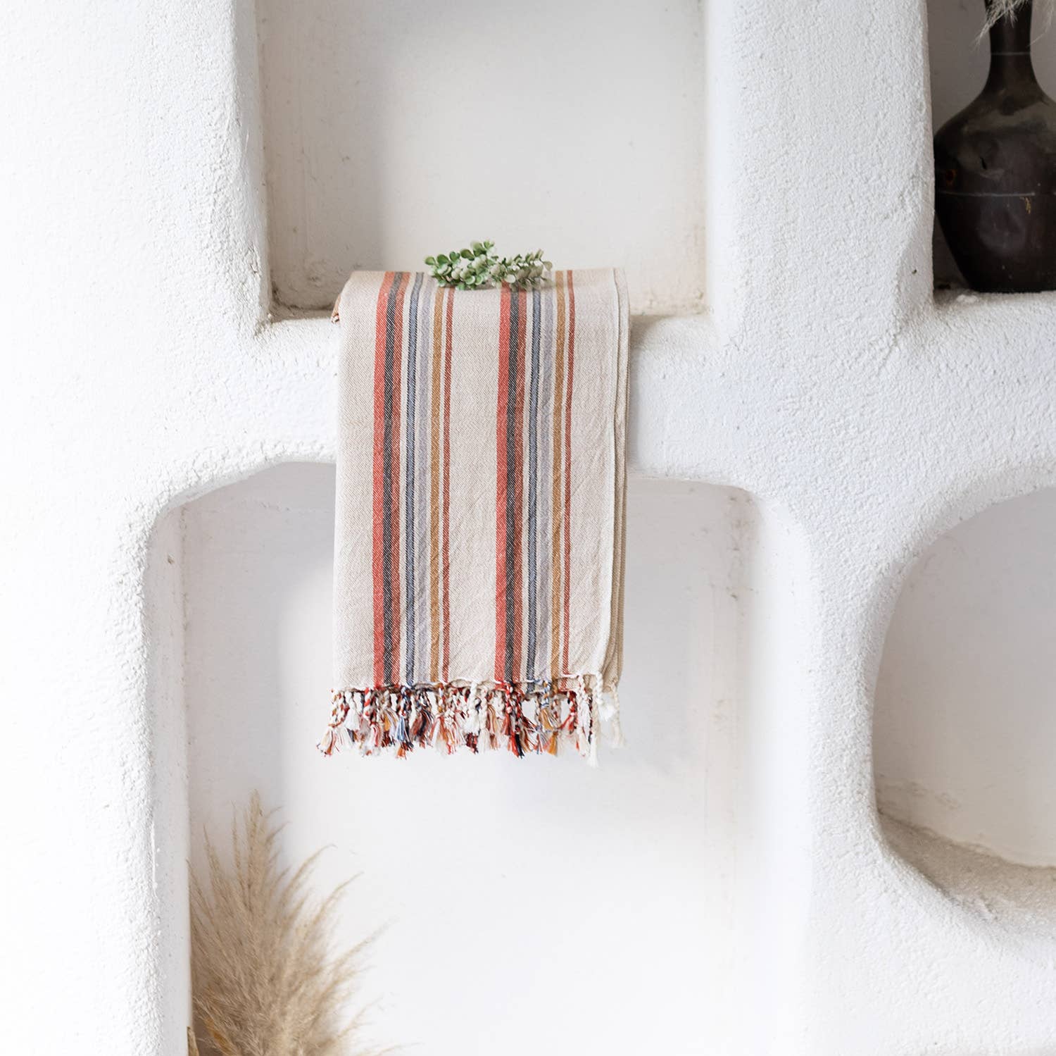 Earthy Striped Turkish Beach Towel