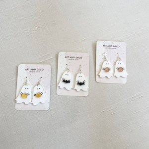 Halloween Ghost Earrings: Pumpkin Ghost