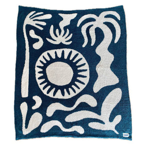 Paradise Plush Throw - Pacific Blue