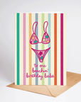 Beachin' Birthday Babe Swimsuit Beach Coastal Greeting Card
