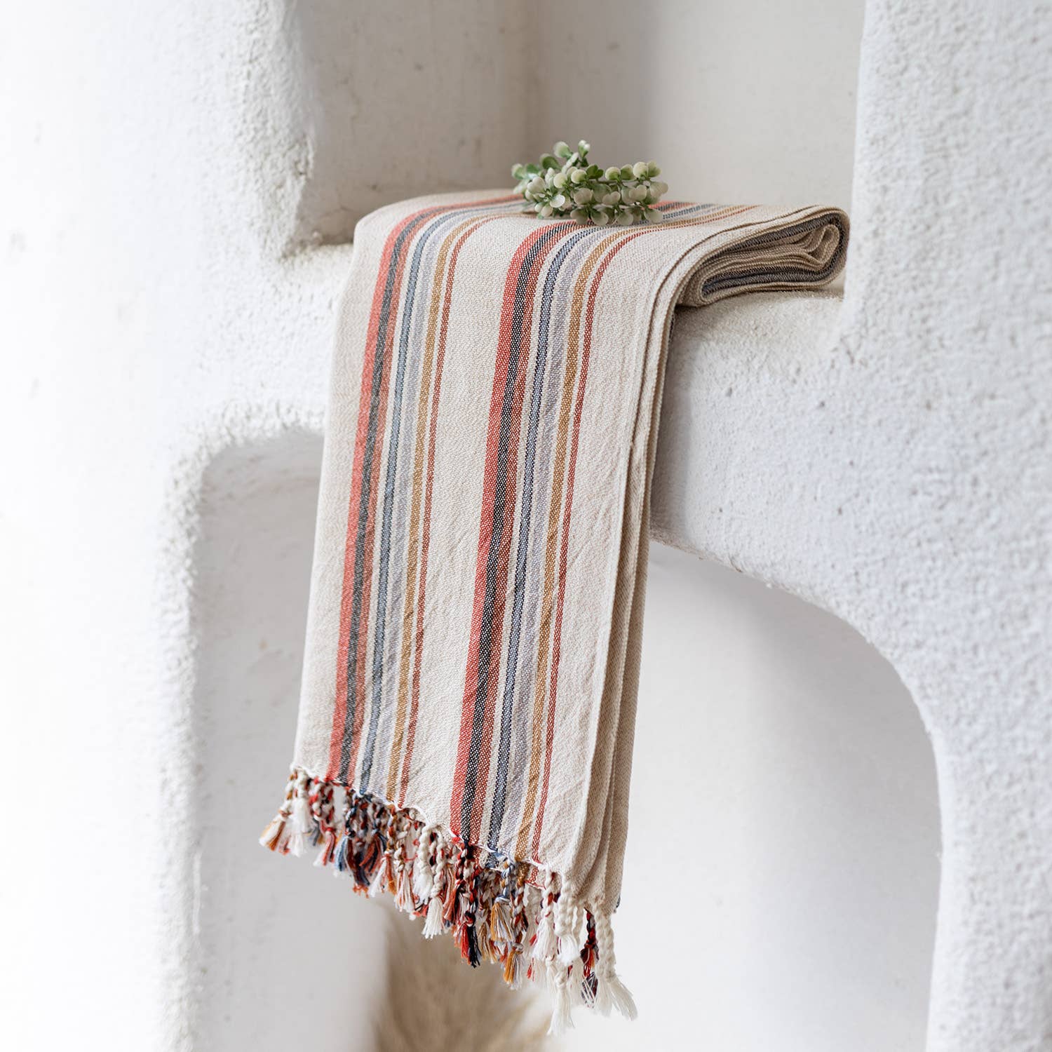 Earthy Striped Turkish Beach Towel